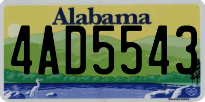 AL license plate 4AD5543