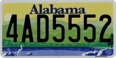 AL license plate 4AD5552