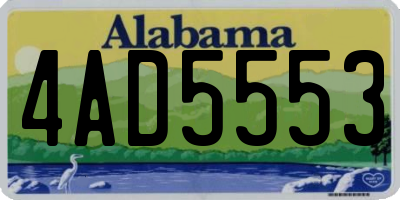 AL license plate 4AD5553