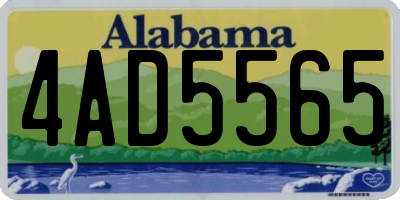 AL license plate 4AD5565