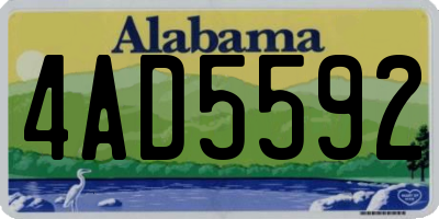 AL license plate 4AD5592