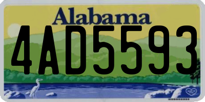 AL license plate 4AD5593