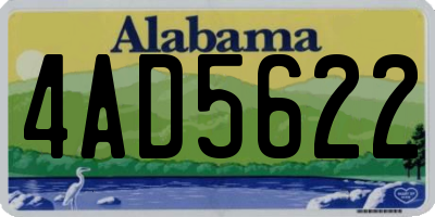 AL license plate 4AD5622