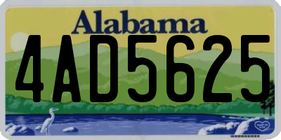 AL license plate 4AD5625