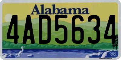 AL license plate 4AD5634