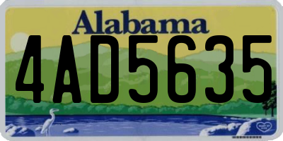 AL license plate 4AD5635