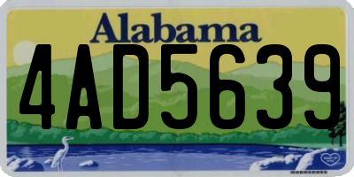 AL license plate 4AD5639