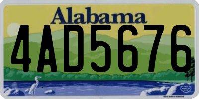 AL license plate 4AD5676