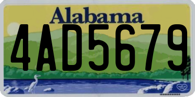 AL license plate 4AD5679