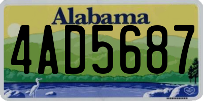 AL license plate 4AD5687
