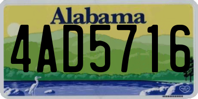 AL license plate 4AD5716