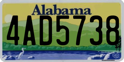 AL license plate 4AD5738