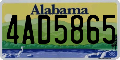 AL license plate 4AD5865