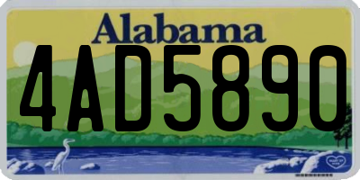 AL license plate 4AD5890