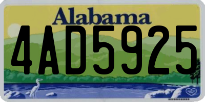 AL license plate 4AD5925