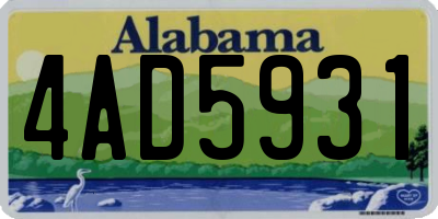 AL license plate 4AD5931