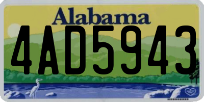 AL license plate 4AD5943