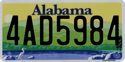 AL license plate 4AD5984