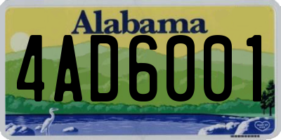 AL license plate 4AD6001