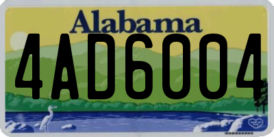AL license plate 4AD6004