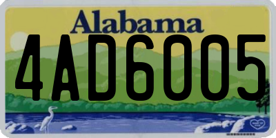 AL license plate 4AD6005