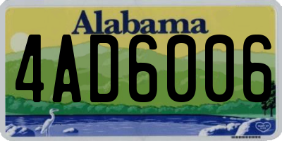 AL license plate 4AD6006