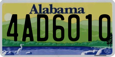 AL license plate 4AD6010