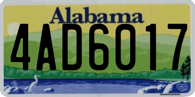 AL license plate 4AD6017
