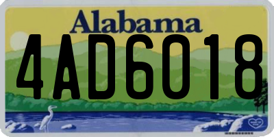 AL license plate 4AD6018