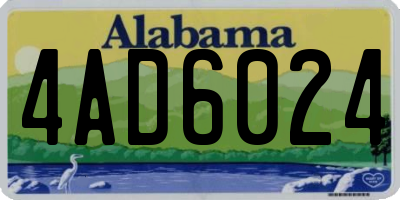 AL license plate 4AD6024