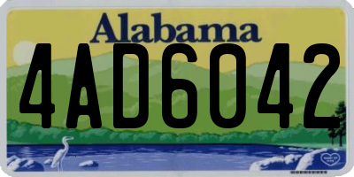 AL license plate 4AD6042