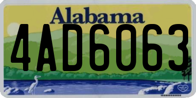 AL license plate 4AD6063