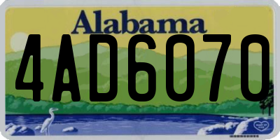 AL license plate 4AD6070