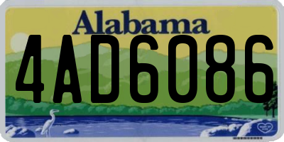 AL license plate 4AD6086