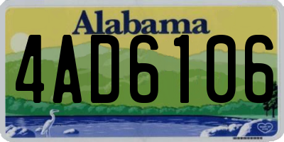 AL license plate 4AD6106