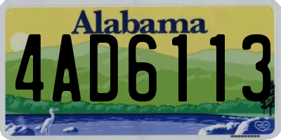 AL license plate 4AD6113
