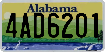 AL license plate 4AD6201
