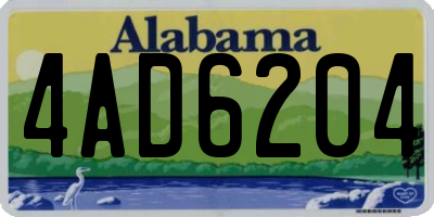 AL license plate 4AD6204