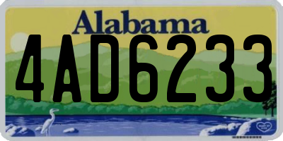 AL license plate 4AD6233