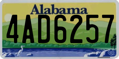 AL license plate 4AD6257