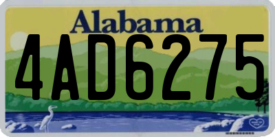 AL license plate 4AD6275