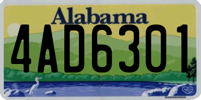 AL license plate 4AD6301