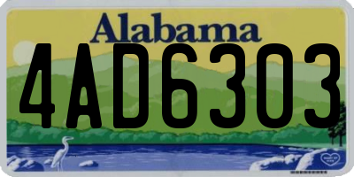 AL license plate 4AD6303