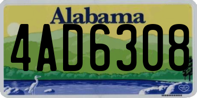 AL license plate 4AD6308