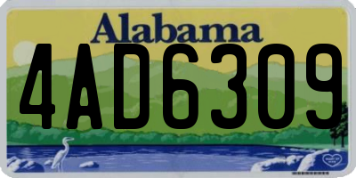 AL license plate 4AD6309