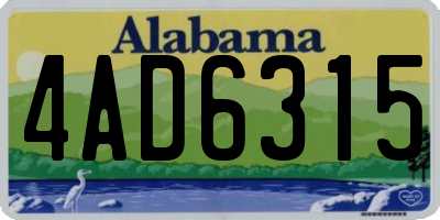 AL license plate 4AD6315