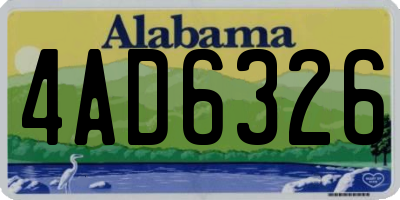 AL license plate 4AD6326