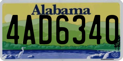 AL license plate 4AD6340