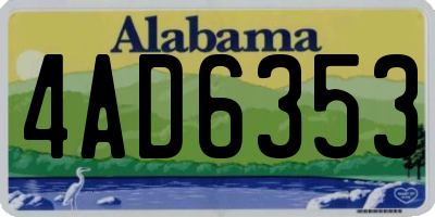 AL license plate 4AD6353