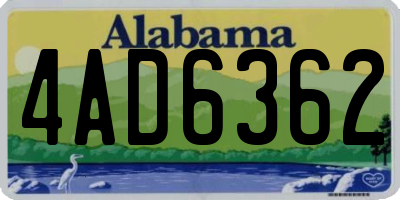AL license plate 4AD6362